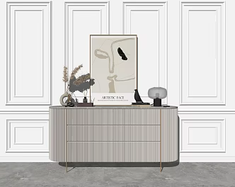 Light Luxury Side Cabinet Side Cabinet Decoration Combination 3d model
