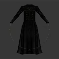 Gray Long Double Breasted Coat With Decorative Laces And Elegant Vintage Style