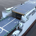 Modern Naval Warship With Helicopter Landing Deck Circular Markings And Radar Systems On Open Sea