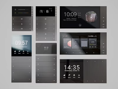 Smart Switch Panels With Digital Time Display And Control Functions For Modern Home Use 3d model