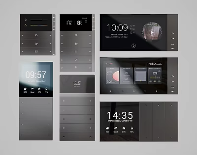 Smart Switch Panels With Digital Time Display And Control Functions For Modern Home Use 3d model