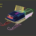 Modern Black Snowmobile Recreational Equipment With Transparent Windshield Comfortable Seating And Ski Like Base