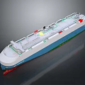 Large Modern Ship 3D Model With Blue White Hull And Deck Facilities 3d model