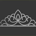 Elegant Silver Tiara with Intricate Pearl Design and Reflection on Black Background