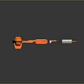 Orange And Black Construction Tools With Reflective Surfaces On Dark Background 3d model
