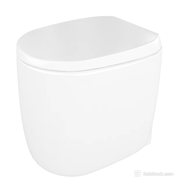 Modern White Toilet With Sleek One Piece Ceramic Bathroom Fixture Design 3d model 