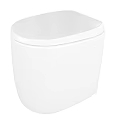 Modern White Toilet With Sleek One Piece Ceramic Bathroom Fixture Design