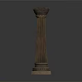 Elegant Classical Fluted Column With Ornate Capital Base And Architectural Design