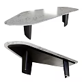 Modern Dining Table With Sleek Marble Top And Black Wooden Legs