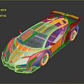 Orange And Black Sports Car With Sleek Aerodynamic Design And Rear Spoiler