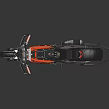 Modern Sporty Motorcycle With Orange Frame Black Tires Shiny Design And Red Accents