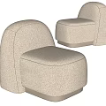 Comfortable Stylish Single Sofa Beige Upholstered Modern Luxury With Metal Gold Base