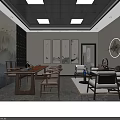 Modern Car 4S Shop Showroom Interior With Leather Seats Tire Displays And White Strip Lighting