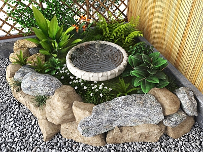 Waterscape Courtyard Waterscape Yongquan Flower-bed Small Waterscape model