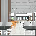 Bright Modern Spacious Restaurant With Clean Comfortable Dining Areas And Food Ordering Counters