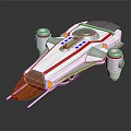Futuristic White And Red Passenger Aircraft With Sleek Design And Circular Components