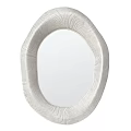 Elegant Oval Mirror With Textured Silver Frame For Modern Interior Decor 3d model