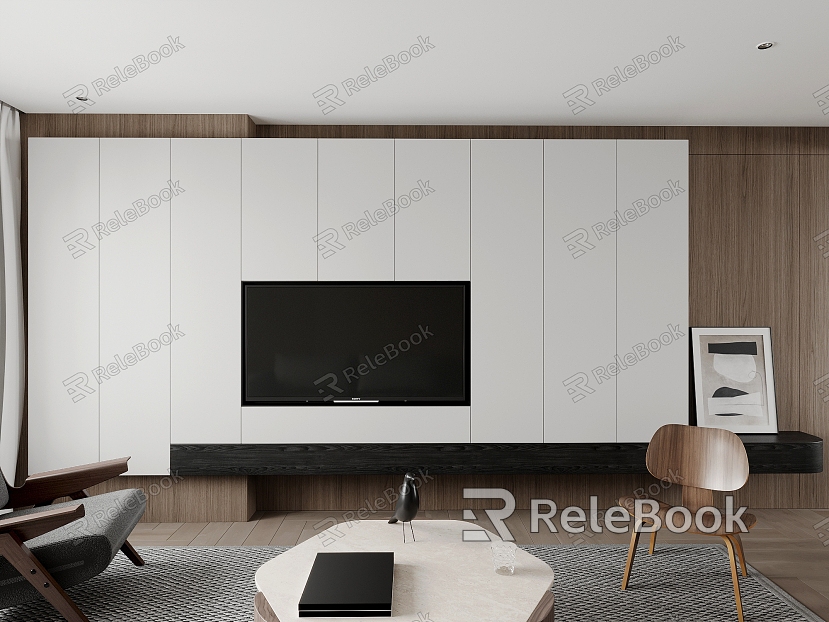 TV background wall TV cabinet model