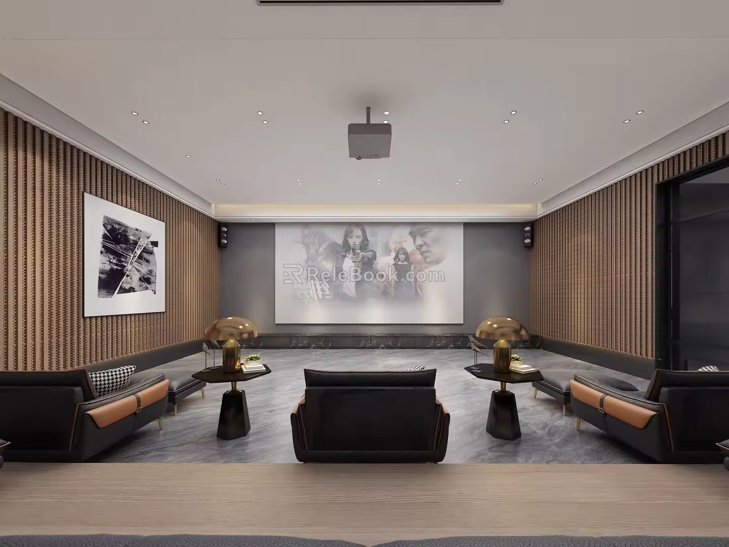 modern video room 3d model