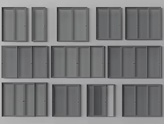 Modern double open glass door kitchen door aluminum alloy door 3d model