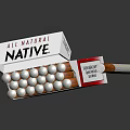 Open Red Cigarette Pack Showing Full Box Of Cigarettes Inside 3d model