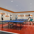 Modern table tennis room 3d model