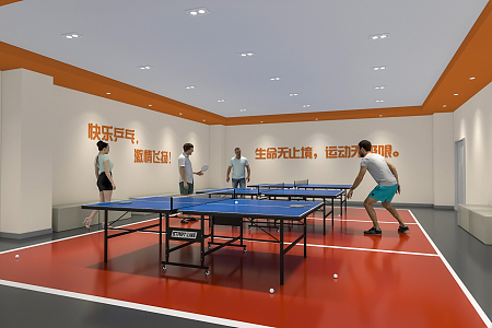 Modern table tennis room 3d model