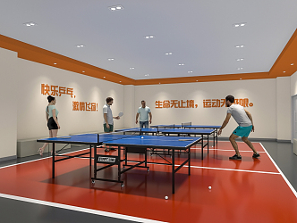 Modern table tennis room 3d model