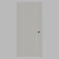 Modern White Interior Swing Door With Smooth Surface And Brass Handle Design 3d model