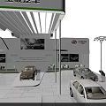 Guoji Zhijun Car Showroom Featuring Various Cars Display Stands Glass Walls And Lighting