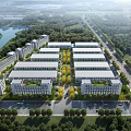 Aerial Planning Layout Of Neatly Arranged Residential Buildings With Greenery Lake And Roads