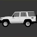 Sleek White Off Road SUV With Rugged Design Roof Rack And Front Grille