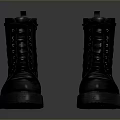 High Top Black Leather Lace Up Boots Durable Comfortable Everyday Wear