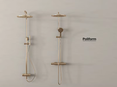 Wall Mounted Modern Brass Shower System With Rainfall Head And Handheld Sprayer 3d model