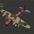 Passenger Aircraft Model With Camouflage Paint And Blue Round Emblems On Wings