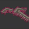 Stone Bridge Architectural Structure With Railing And Paved Connecting Design