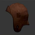 Classic Leather Pilot Hat With Ear Flaps And Soft Lining Design 3d model