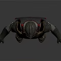 Fantasy Game Movie Character In Detailed Metallic Armor With Helmet And Purple Cloak
