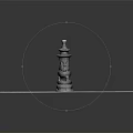 Ancient Bronze Pagoda Style Decorative Tower Artifact With Ornate Base And Handles
