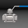 Stainless Steel Bathroom Ball Valve With Blue Handle For Home Use