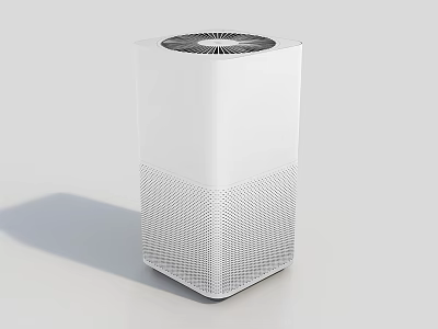 White Square Air Purifier With Top Air Outlet And Mesh Bottom For Home Use 3d model