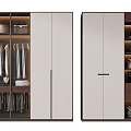 Modern Wardrobe Design With Hanging Rods Folded Clothes And Storage Shelves
