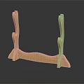 Wooden Home Living Holder With Curved Base And Modern Simple Structure