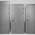 Three Modern Black Hinged Doors With Different Textured Patterns For Interior Spaces 3d model