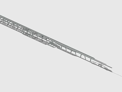 Long Elevated Industrial Structural Framework 3D Engineering Model With Support Beams 3d model