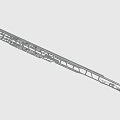 Long Elevated Industrial Structural Framework 3D Engineering Model With Support Beams
