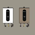 Macro Two Wall Mounted Water Heaters White And Gold With Digital Temperature