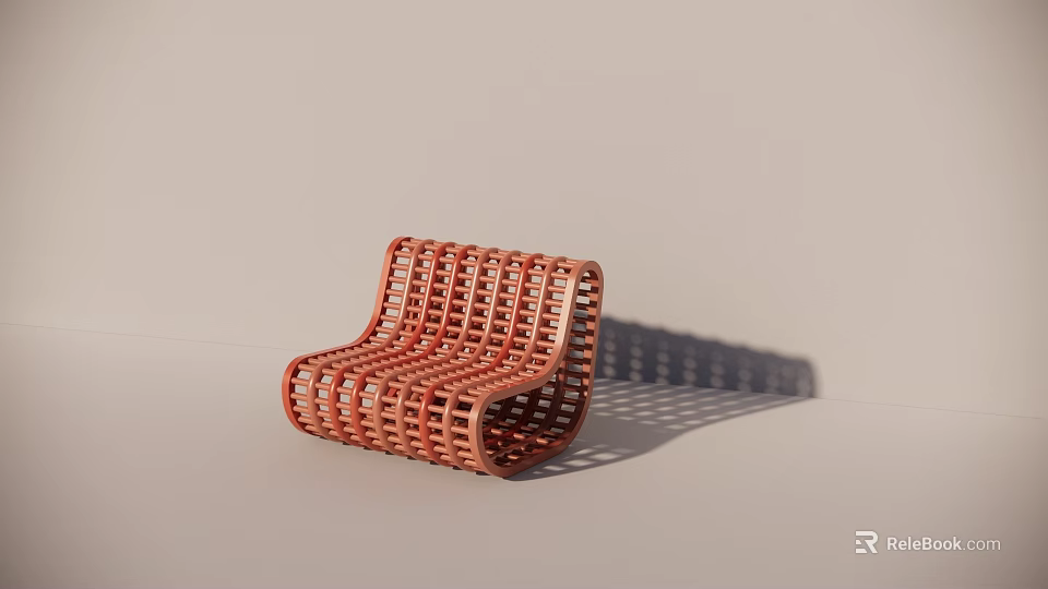 Red Woven Outdoor Sofa Design With Modern Structure And Comfort 3d model