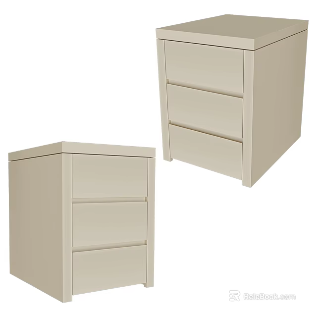 Modern Minimalist Beige Sideboard With Functional Drawers For Dining Room Interior 3d model