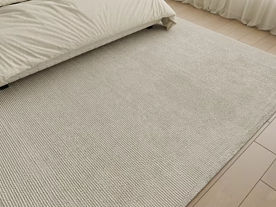 Comfortable Light Colored Lazy Sofa In Bedroom With Wooden Floor And Soft Rug 3d model